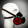Steampunk Spikes Respirator Red Hazard Cosplay Gas Mask - Black