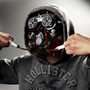 Steampunk Spikes Respirator Red Hazard Cosplay Gas Mask with Syringe - Black