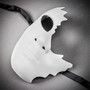 Unpainted Half Face Cracked Phantom Masquerade Mask - White