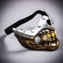 Steampunk Skull Jaw Face Mask - Gold