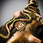 Krampus Horn Woodland Medusa Snake Animal Devil Masquerade Mask - Gold