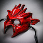 Fire Flame Demon Masquerade Mask - Bloody Red