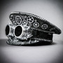 Steampunk Burning Man Spike Goggles Captain Hat - Silver