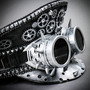 Steampunk Burning Man Spike Goggles Captain Hat - Silver