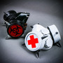Steampunk Spikes Respirator Nurse and Hazard Cosplay Gas Mask - Black White