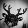 Antler Deer Horn and Goblin Devil Long Horn Black Masquerade Couple Masks