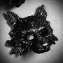 Angry Wolf and Wild Wolf Black Masquerade Couple Party Masks