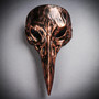 Raven Skull Bird Nose Masquerade Mask - Black Copper