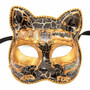 Gatto Cat Venetian Masquerade Mask - Black Gold - 2