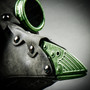 Steampunk Plague Doctor with Goggle Short Bird Beak Mask - Grey Green