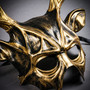 Antler Deer Horn Devil Halloween Masquerade Mask - Black Gold