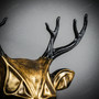 Antler Deer Black Horn Devil Halloween Masquerade Mask - Metallic Gold