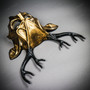 Antler Deer Black Horn Devil Halloween Masquerade Mask - Metallic Gold