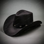 Cowboy Curved Brim with Silver Stars Hat - Black