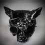 Angry Wolf Steampunk Robotic Goggles Masquerade Mask - Black