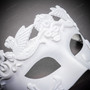 Roman Greek Emperor Masquerade Venetian Unpainted Mask - White (detail)