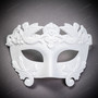 Roman Greek Emperor Masquerade Venetian Unpainted Mask - White