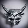 Demon Sharp Horn Ancient Devil Masquerade Mask - Silver