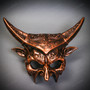 Demon Sharp Horn Ancient Devil Masquerade Mask - Copper