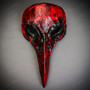 Raven Skull Bird Nose Masquerade Mask - Bloody Red