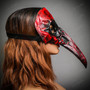 Raven Skull Bird Nose Masquerade Mask - Bloody Red