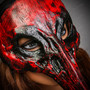 Raven Skull Bird Nose Masquerade Mask - Bloody Red