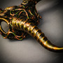 Antelope Devil Animal Impala Horns with Woodland Medusa Snake Halloween Masquerade Mask - Gold Green (horns)