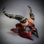 Fire Flame Demon with Impala Horns Masquerade Halloween Mask - Bloody Red