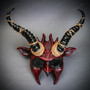 Fire Flame Demon with Impala Horns Masquerade Halloween Mask - Bloody Red