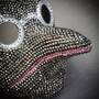 Shinny Rhinestones Pantalone Full Face Masquerade Mask - Dark Grey