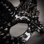 Demon Steampunk Spikes Devil with Back Twisted Horns Masquerade Eye Mask - Glossy Black (spikes)