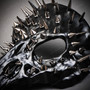 Raven Skull Steampunk Spikes Bird Nose Masquerade Mask - Black (detail)