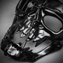 Pirate Wired Death Skull Masquerade Full Face Mask - Black (mouth)