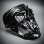 Pirate Wired Death Skull Masquerade Full Face Mask - Black