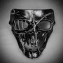 Pirate Silver Wired Death Skull Masquerade Full Face Mask - Black