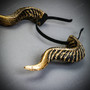 Fairy Maleficent Dragon Horns Headband - Black Gold (detail)