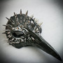 Black Raven Bird Nose Spike w/ Long Horns Elegant Devil Eye w/ Black Couple Mask