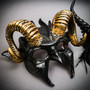 Black Silver Long Short Horns Masquerade Halloween Men Women Couple Party Masks