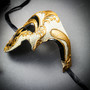 Venetian Phantom Half Face & BLUE Glitter Peacock Black Feather Eye Couple Mask