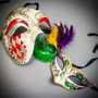 Venetian Silver Phantom Ball Men & Women Colorful Feather MardiGras Couple Mask