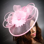 Feather Kentucky Derby Hat Flower Fascinator - Pink