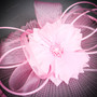 Feather Kentucky Derby Hat Flower Fascinator - Pink