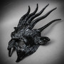 Fire Flame Devil Demon Horns Spikes Full Face Mask - Black
