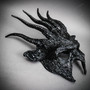 Fire Flame Devil Demon Horns Spikes Full Face Mask - Black
