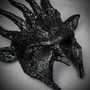 Fire Flame Devil Demon Horns Spikes Full Face Mask - Black