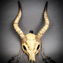 Antelope Skull Mask with Tribal Horns – Shamanic Spirit Animal Costume Mask - Bone