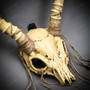 Antelope Skull Mask with Tribal Horns – Shamanic Spirit Animal Costume Mask - Bone