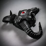 Black Ram Skull Mask with Horns Dark Fantasy Halloween Mask