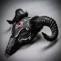 Black Ram Skull Mask with Horns Dark Fantasy Halloween Mask