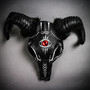Black Ram Skull Mask with Horns Dark Fantasy Halloween Mask
